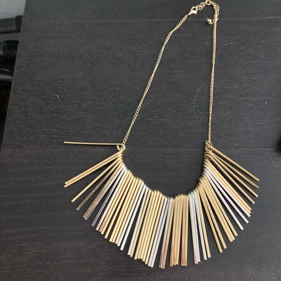 Gold and silver statement necklace - Picture 2 of 4